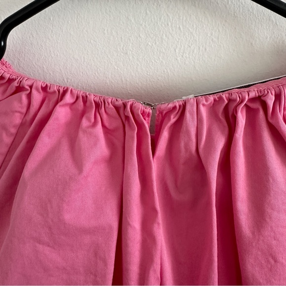 Oscar De La Renta Gathered Cotton Blouse French Pink Size 4 Fall 2022 RTW - Picture 4 of 5